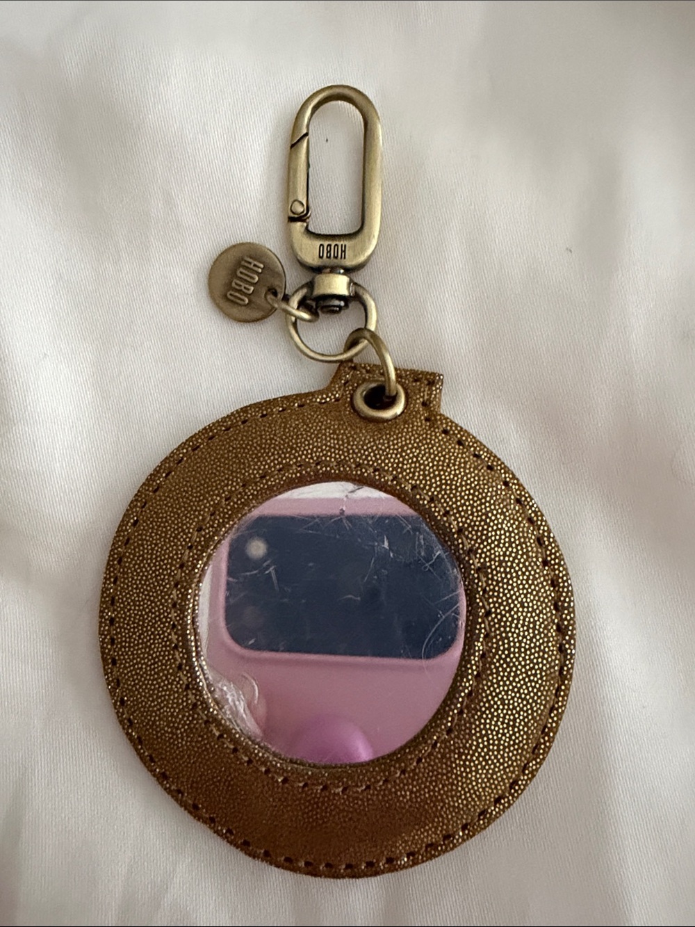 HOBO Metallic Gold Phone Mirror Keychain